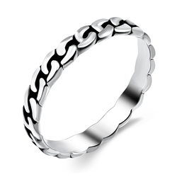 Rope Design Silver Ring NSR-814